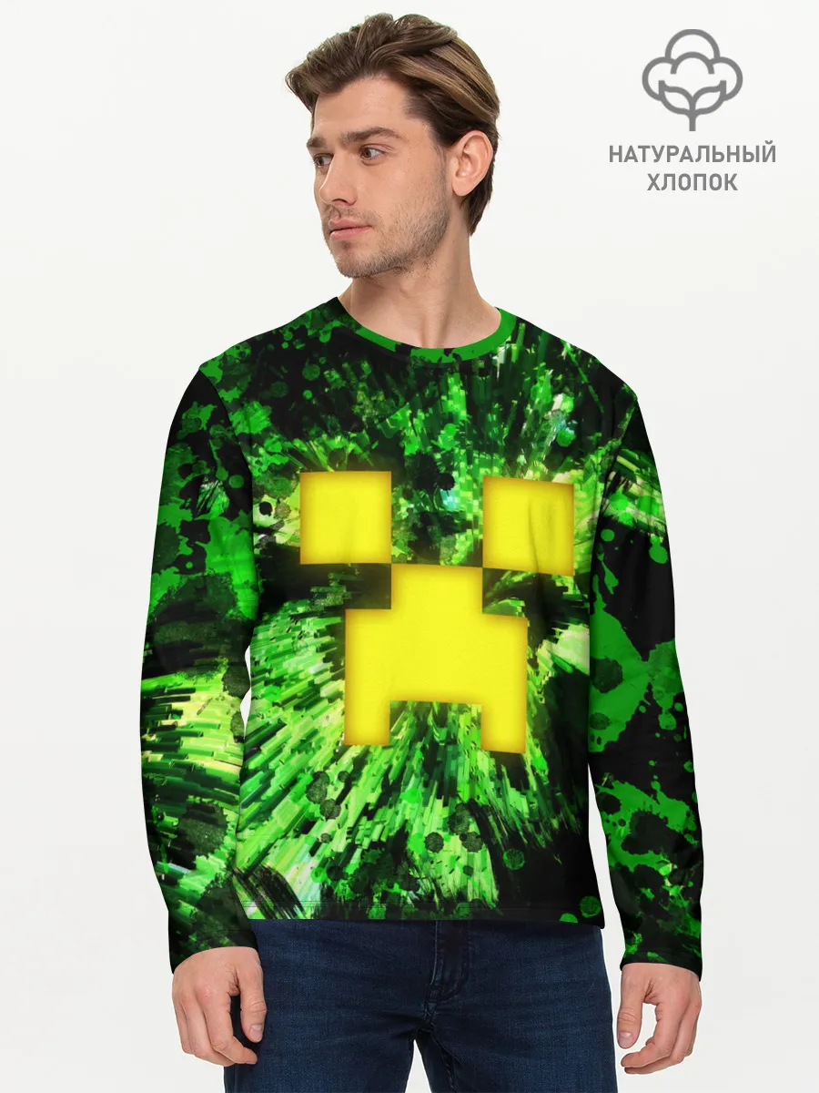Мужской лонгслив базовый / Minecraft / Майнкрафт