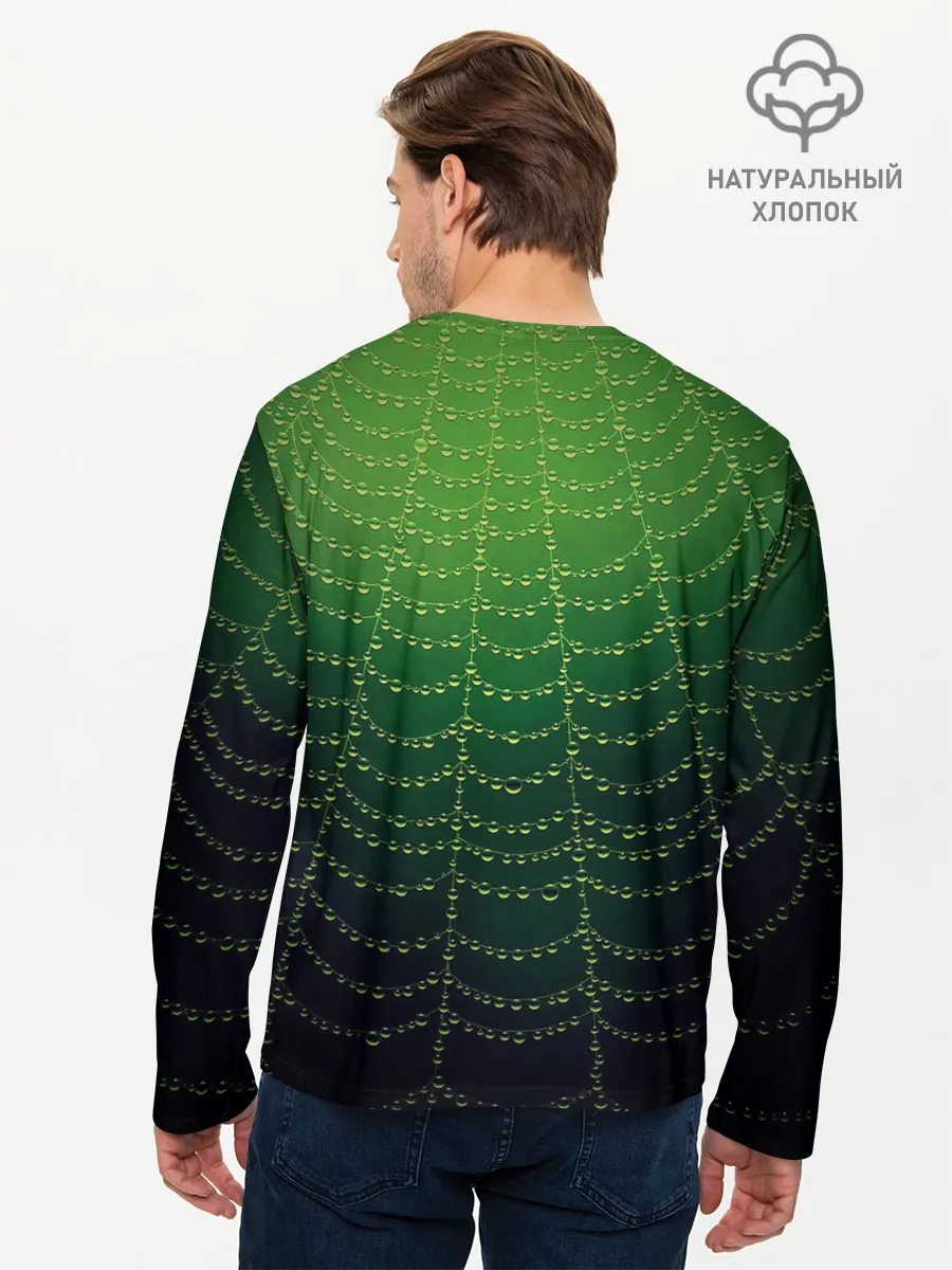 Мужской лонгслив базовый / Паутина в лесу