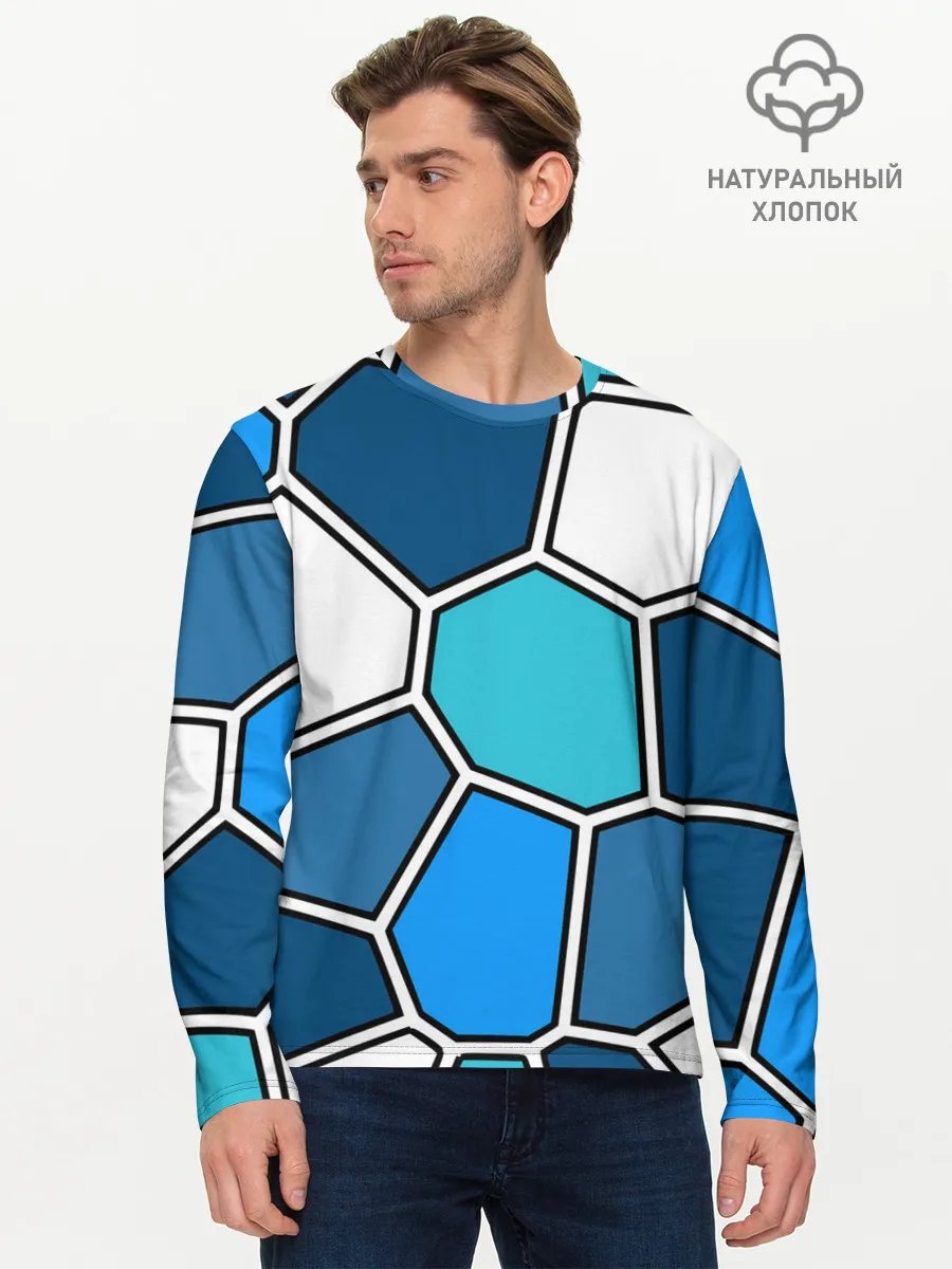 Мужской лонгслив базовый / Ледяной витраж