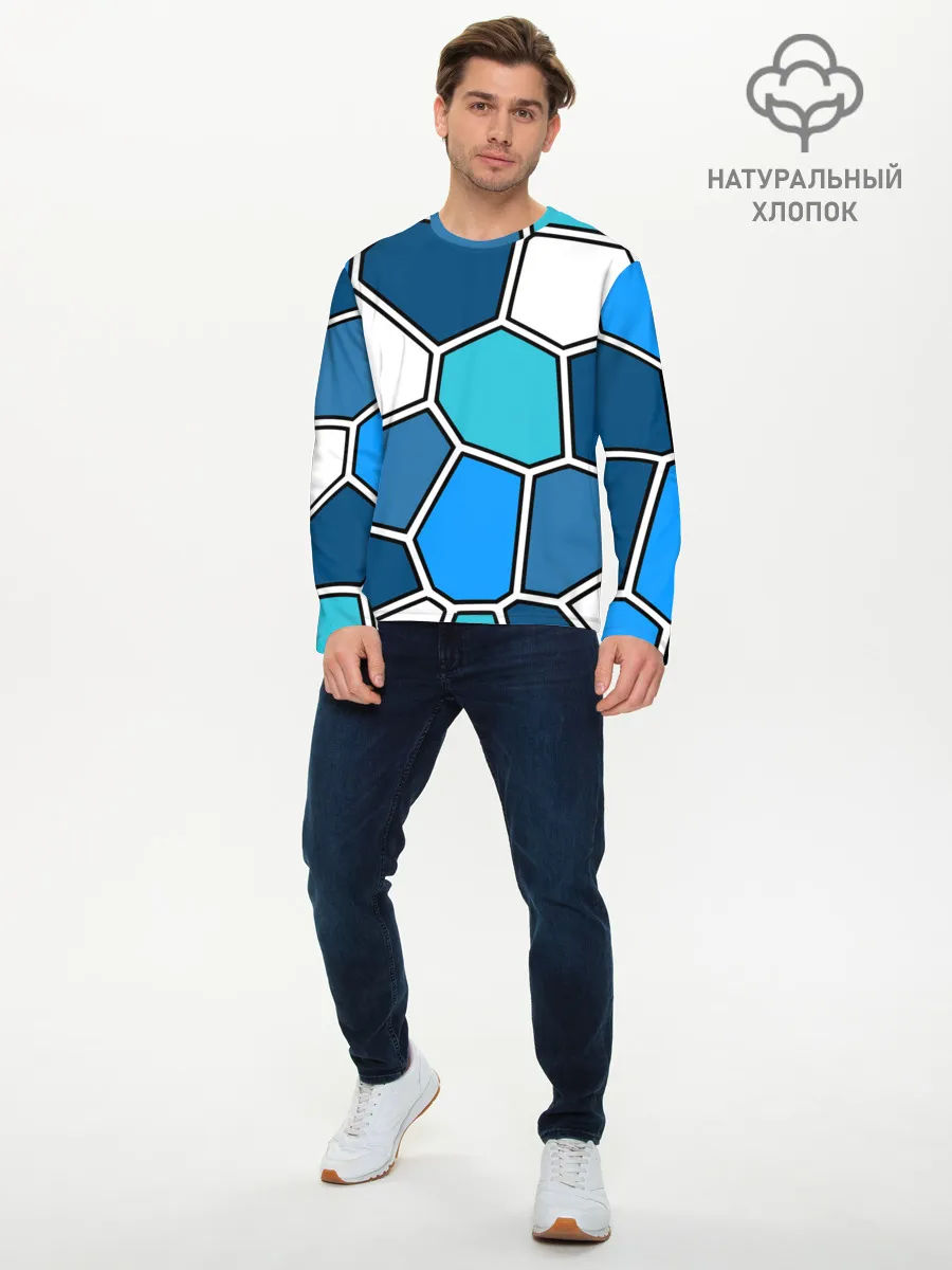 Мужской лонгслив базовый / Ледяной витраж