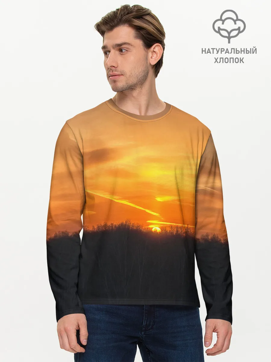 Мужской лонгслив базовый / Закат