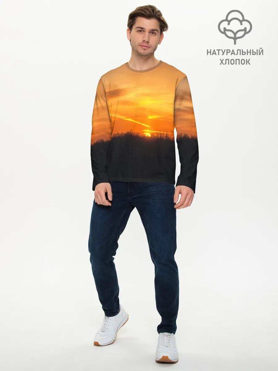 Мужской лонгслив базовый / Закат