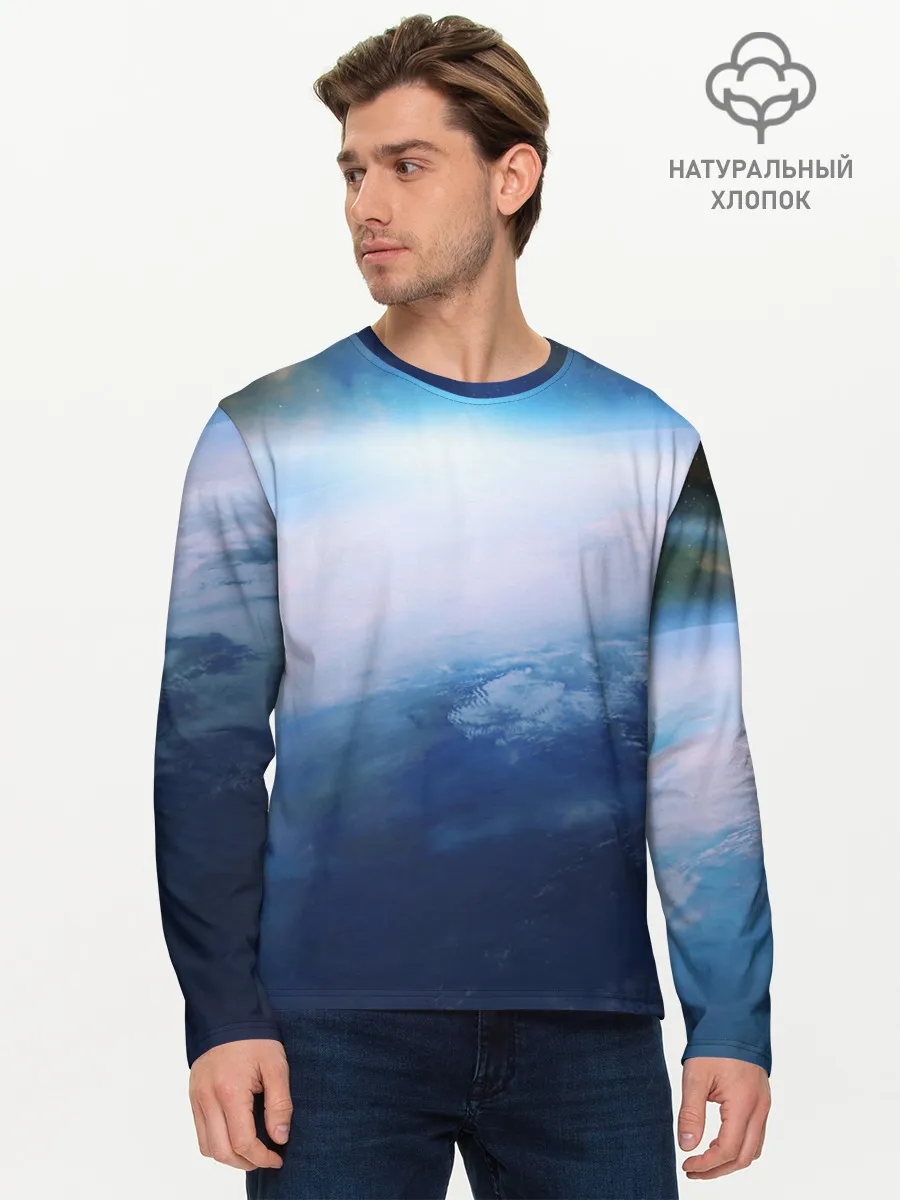 Мужской лонгслив базовый / Планета Земля