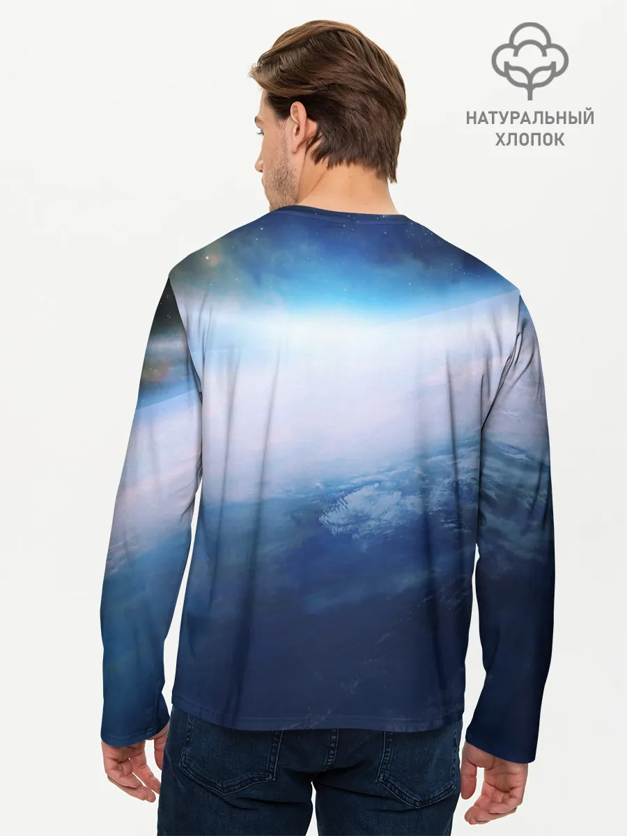 Мужской лонгслив базовый / Планета Земля