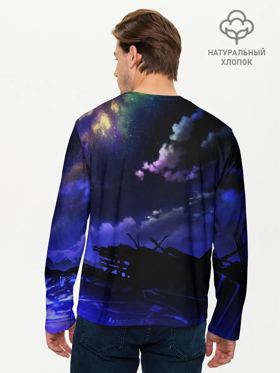 Мужской лонгслив базовый / Ночной закат