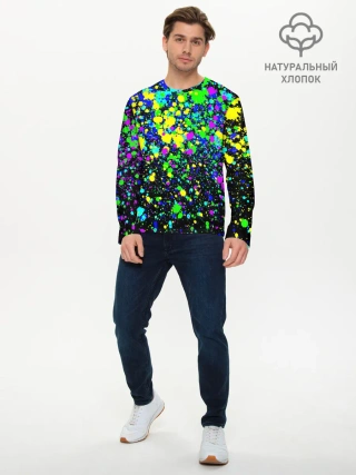 Мужской лонгслив базовый / Неоновые краски лета