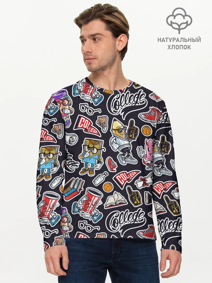 Мужской лонгслив базовый / Pop art