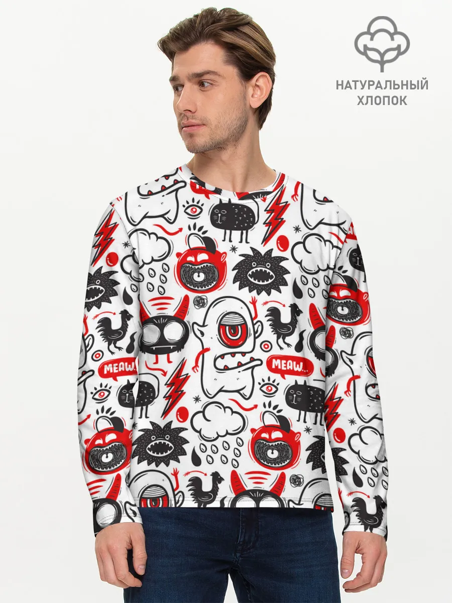 Мужской лонгслив базовый / Pop art