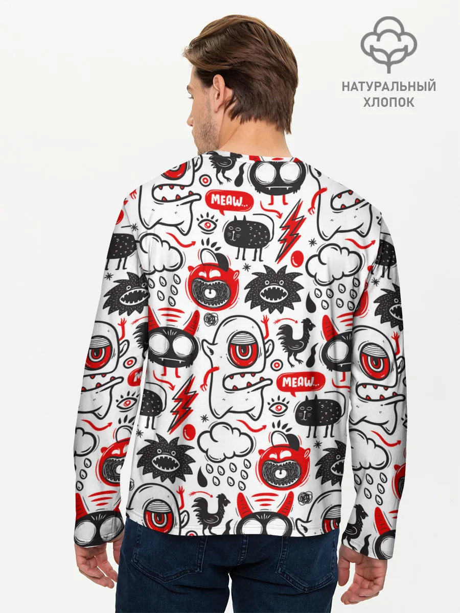 Мужской лонгслив базовый / Pop art