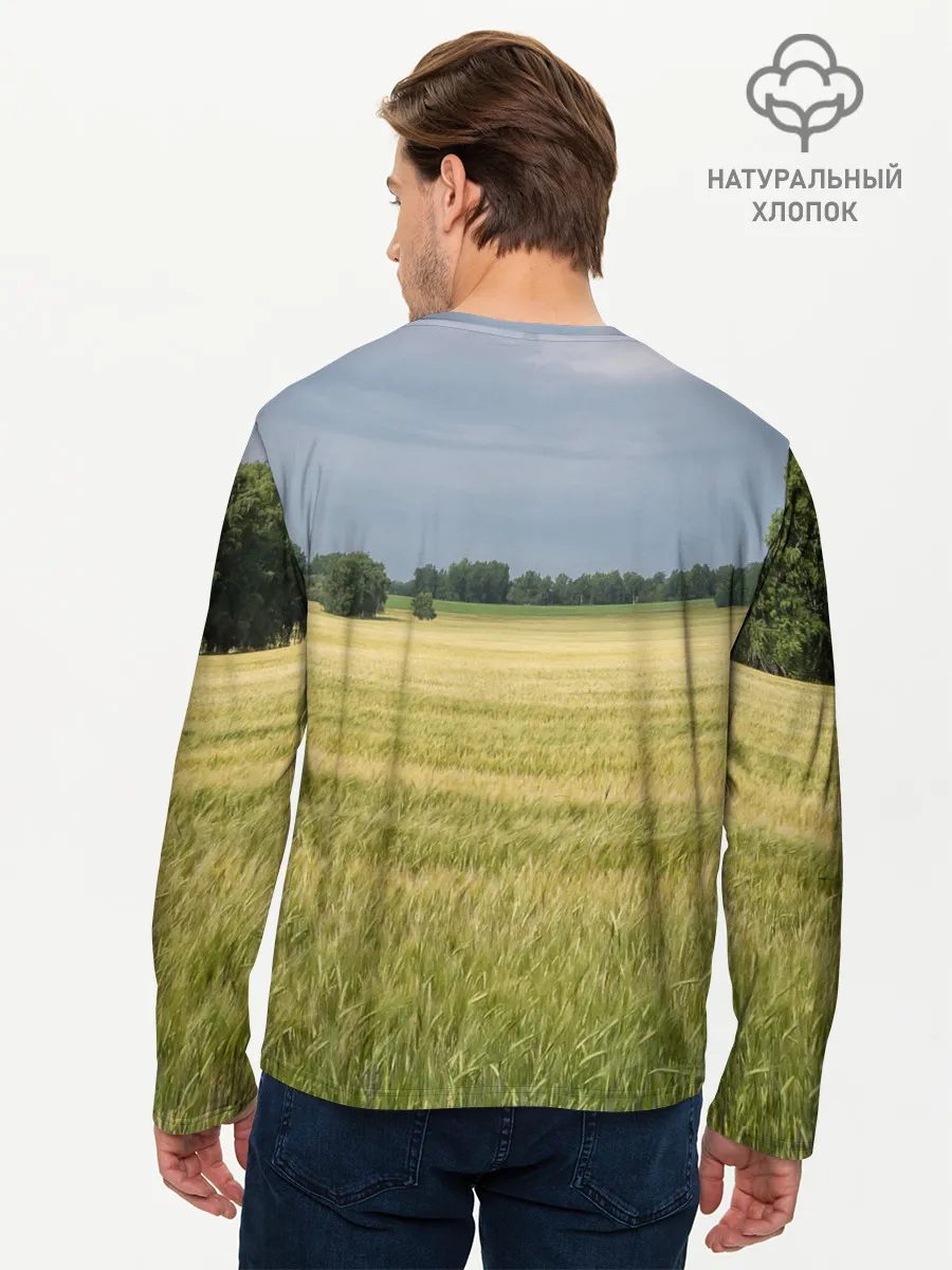 Мужской лонгслив базовый / Пшеничное поле