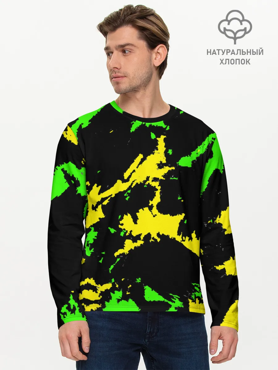 Мужской лонгслив базовый / Желто-зеленый