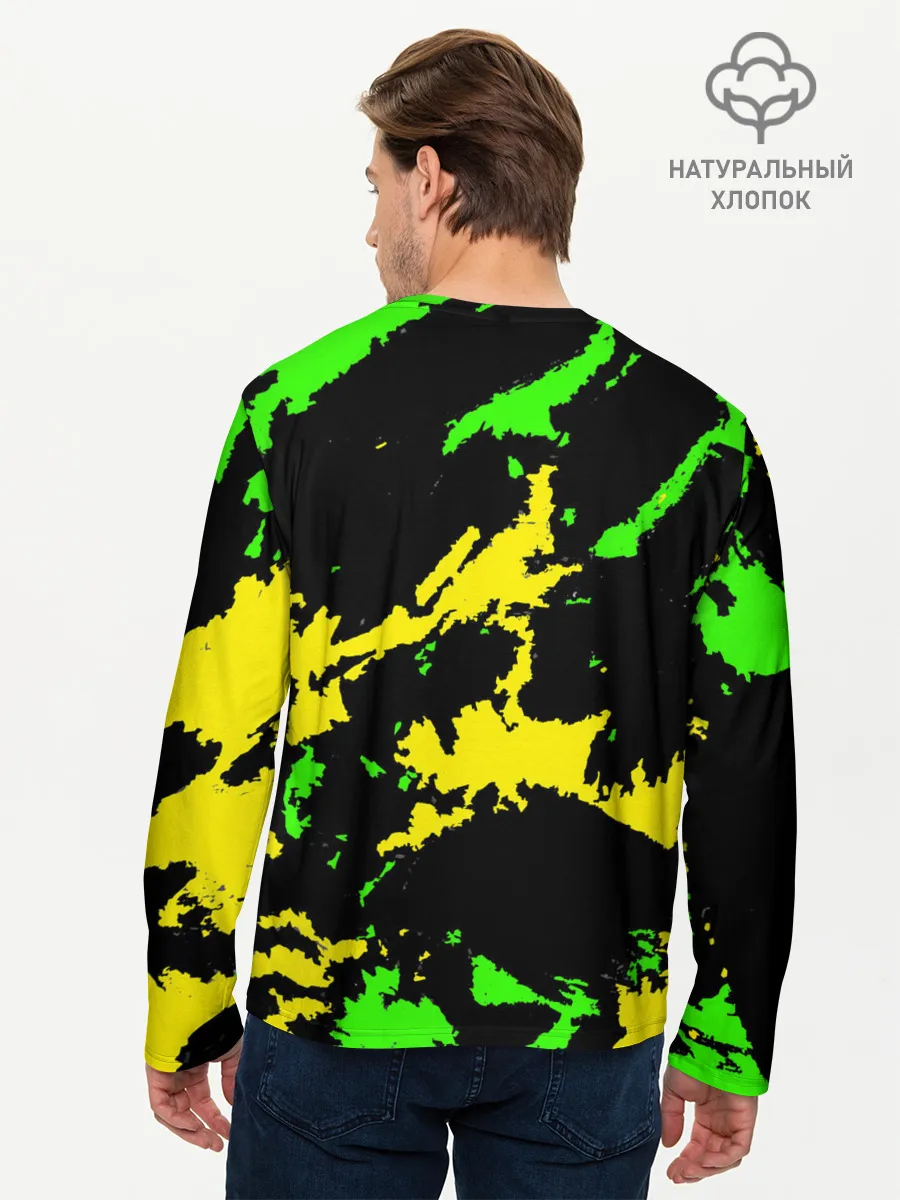 Мужской лонгслив базовый / Желто-зеленый