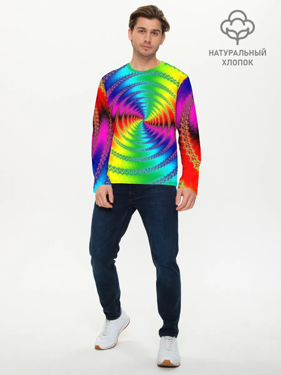 Мужской лонгслив базовый / Цветной гипноз