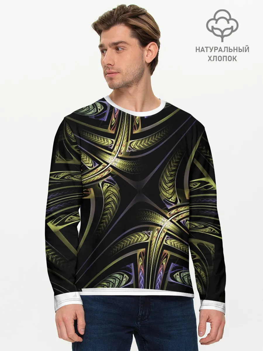 Мужской лонгслив базовый / Абстракция