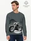 Мужской лонгслив базовый / Мотоцикл