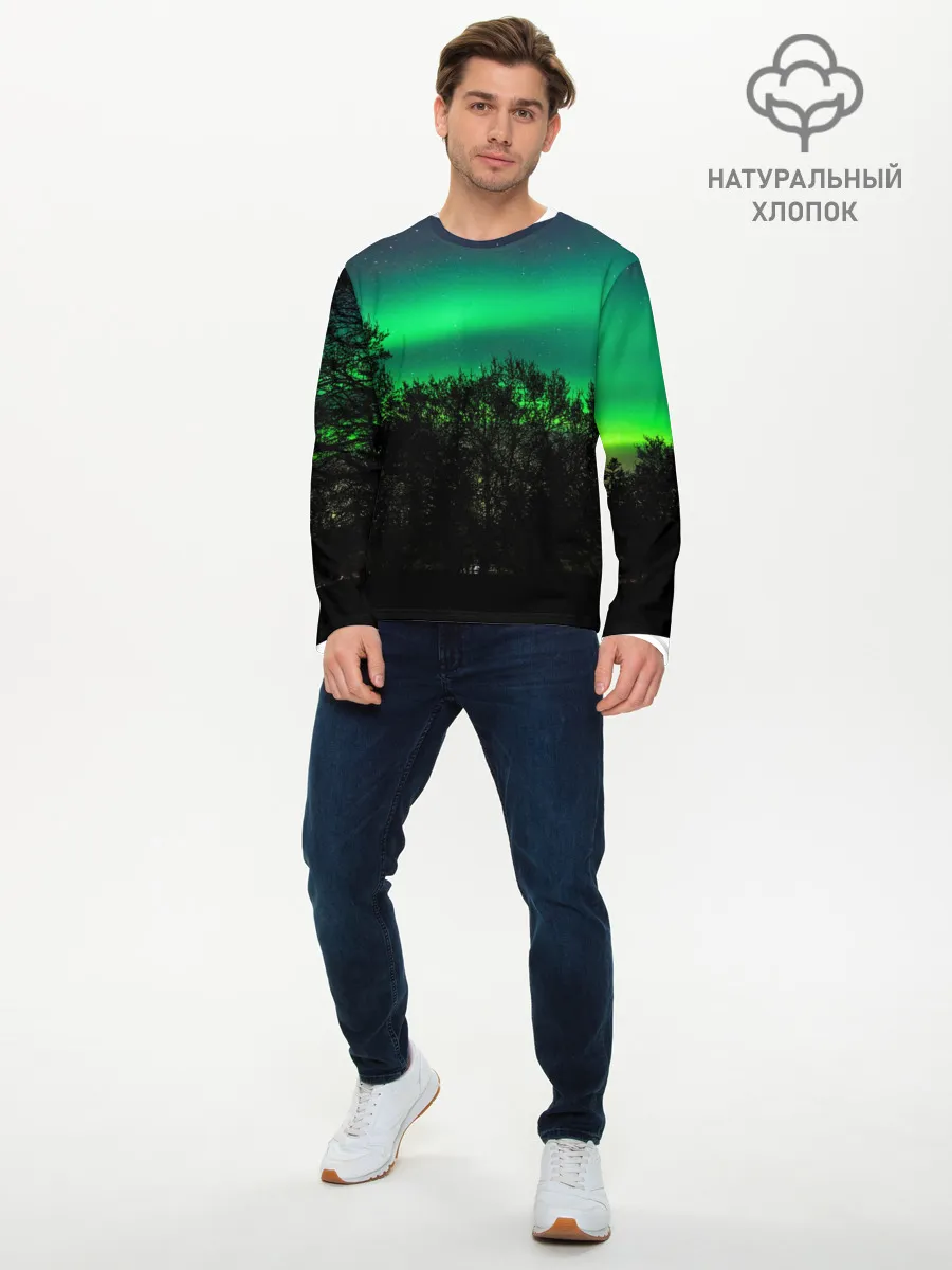 Мужской лонгслив базовый / Северное сияние