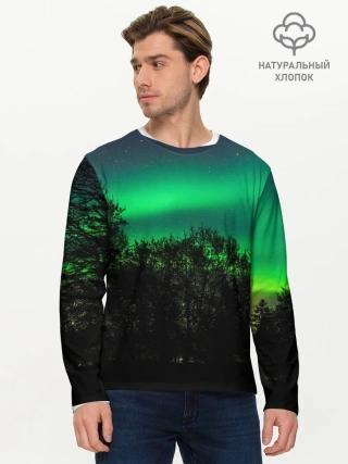 Мужской лонгслив базовый / Северное сияние