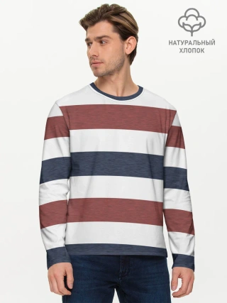 Мужской лонгслив базовый / Полоски