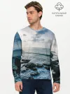 Мужской лонгслив базовый / Море