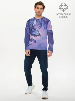Мужской лонгслив базовый / Дракон воды