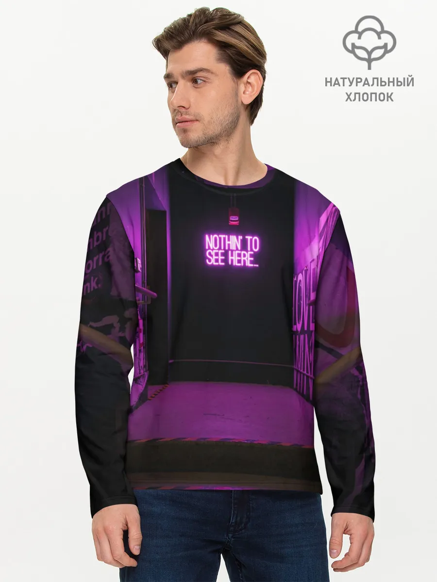 Мужской лонгслив базовый / Неоновый стиль