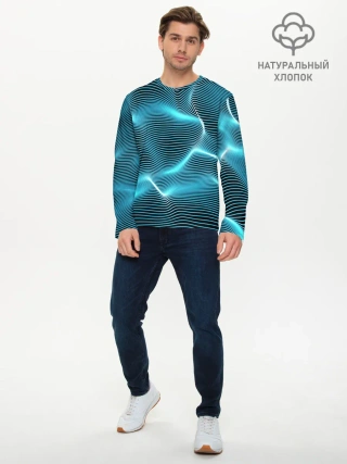Мужской лонгслив базовый / Neon lines