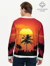 Мужской лонгслив базовый / Пальмы на фоне моря