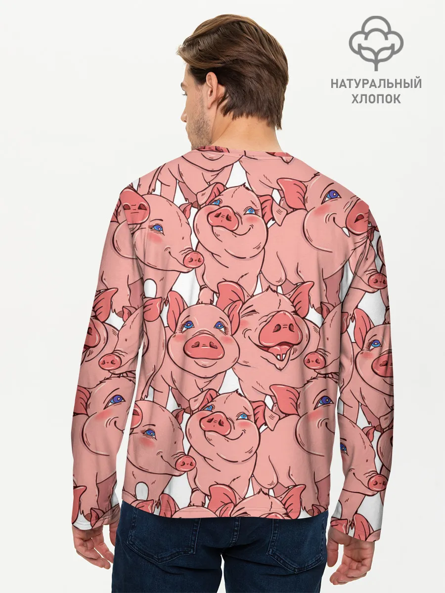 Мужской лонгслив базовый / Свиньи