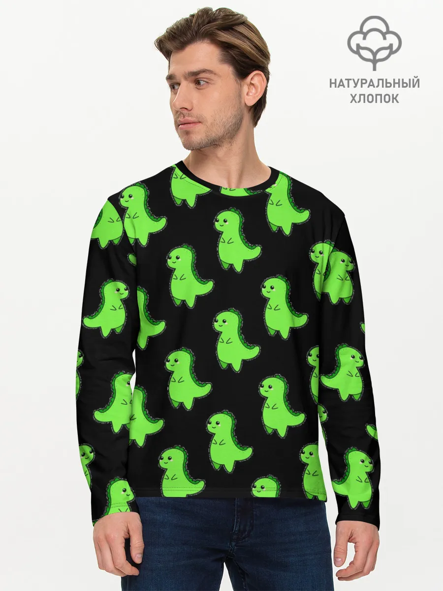 Мужской лонгслив базовый / Динозавры