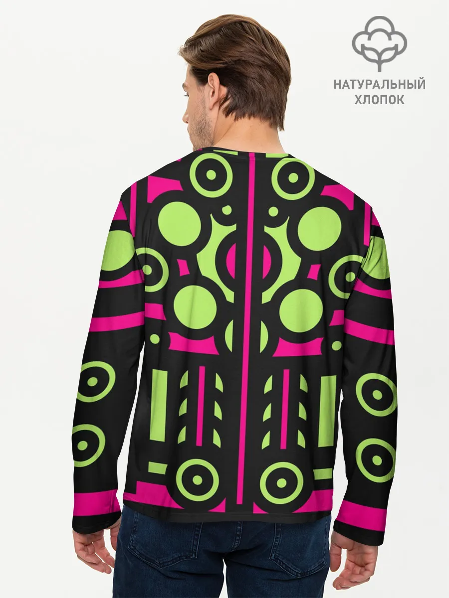 Мужской лонгслив базовый / Киберпанк механизмы