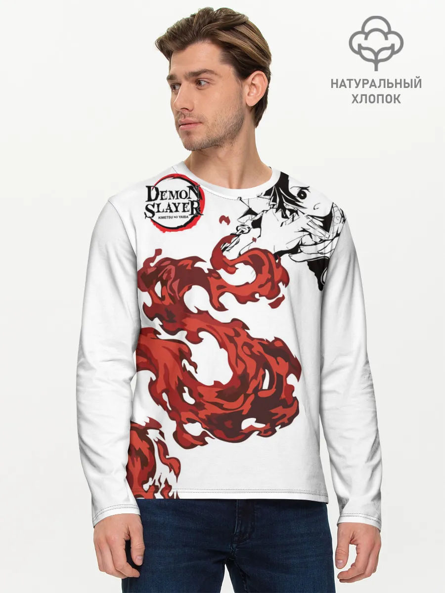 Мужской лонгслив базовый / Клинок, рассекающий демонов