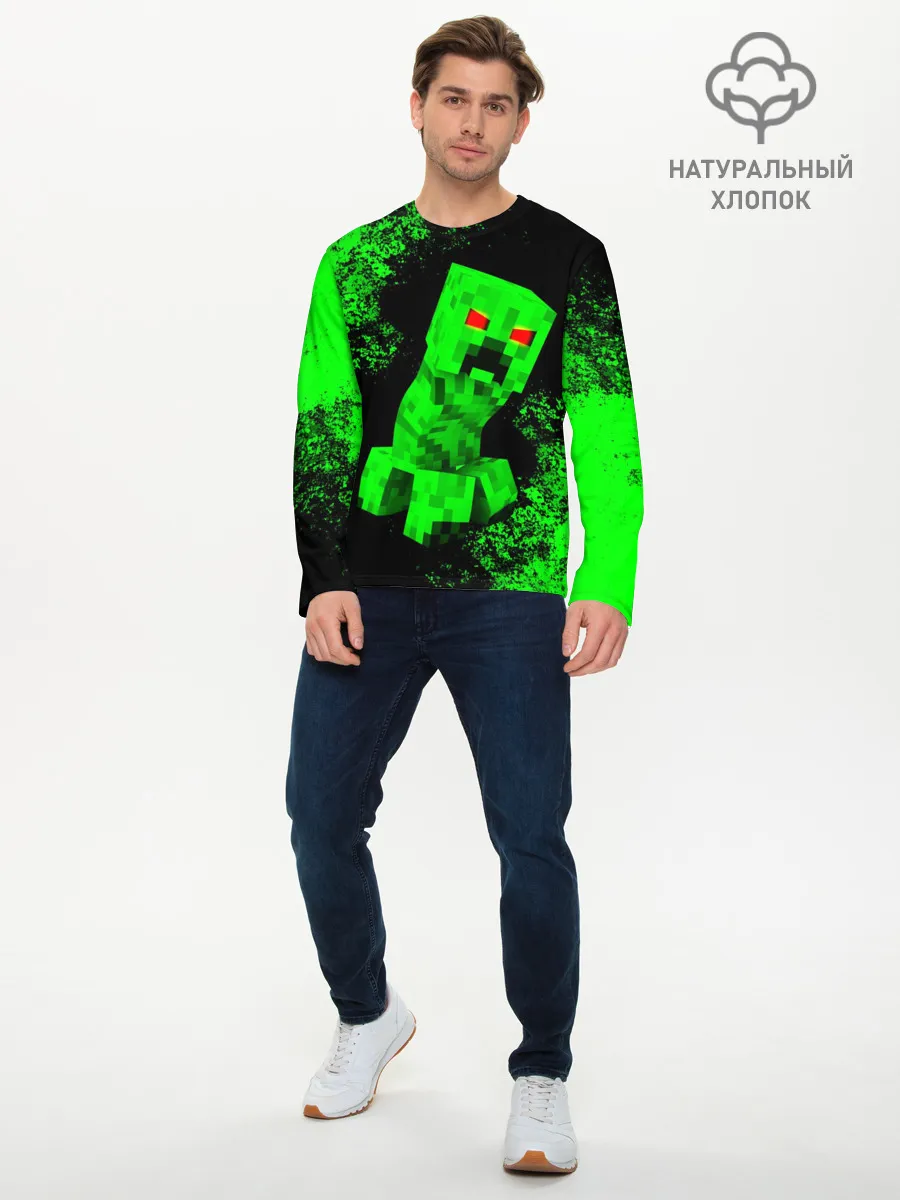 Мужской лонгслив базовый / MINECRAFT CREEPER