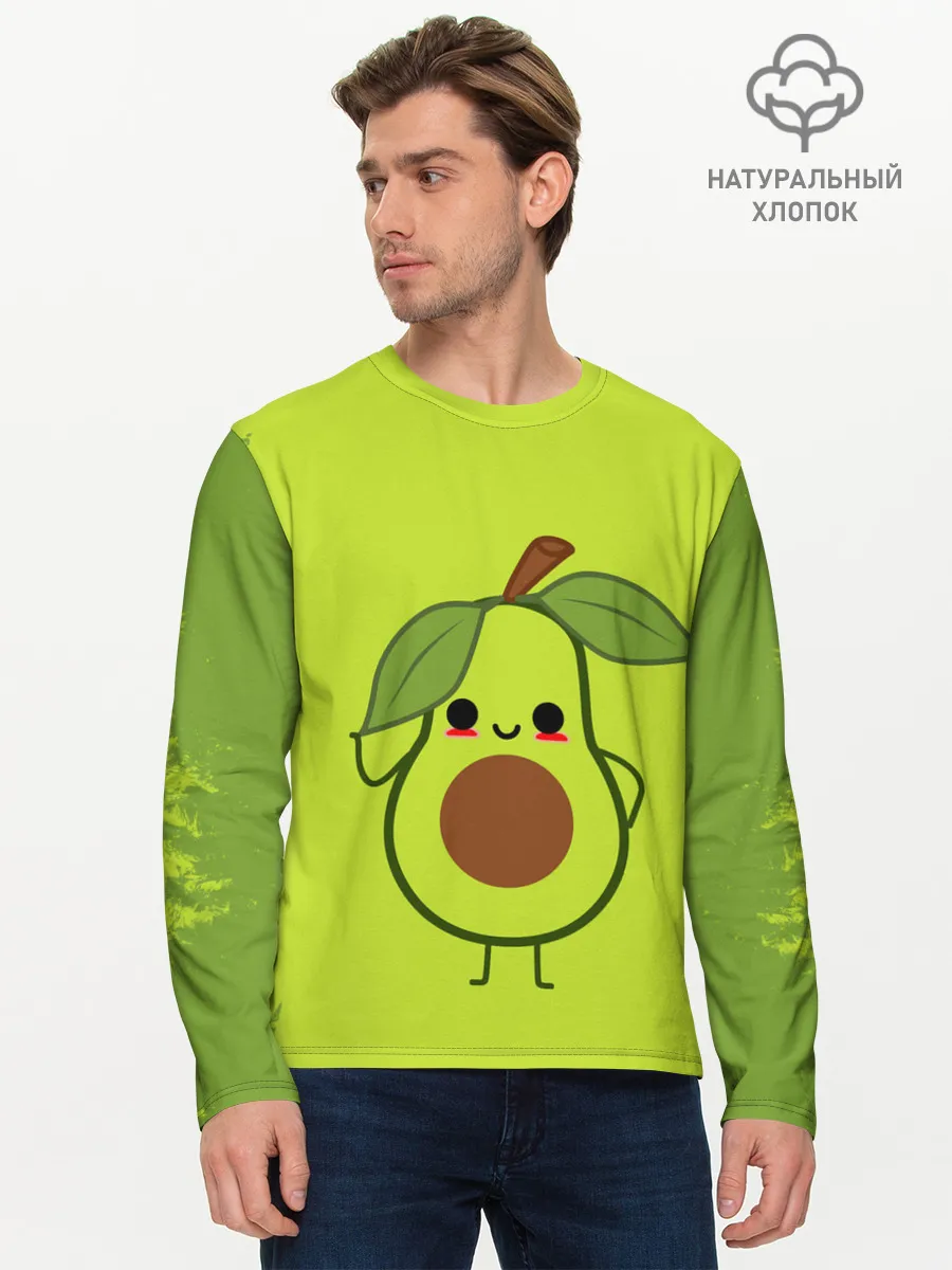 Мужской лонгслив базовый / Авокадо