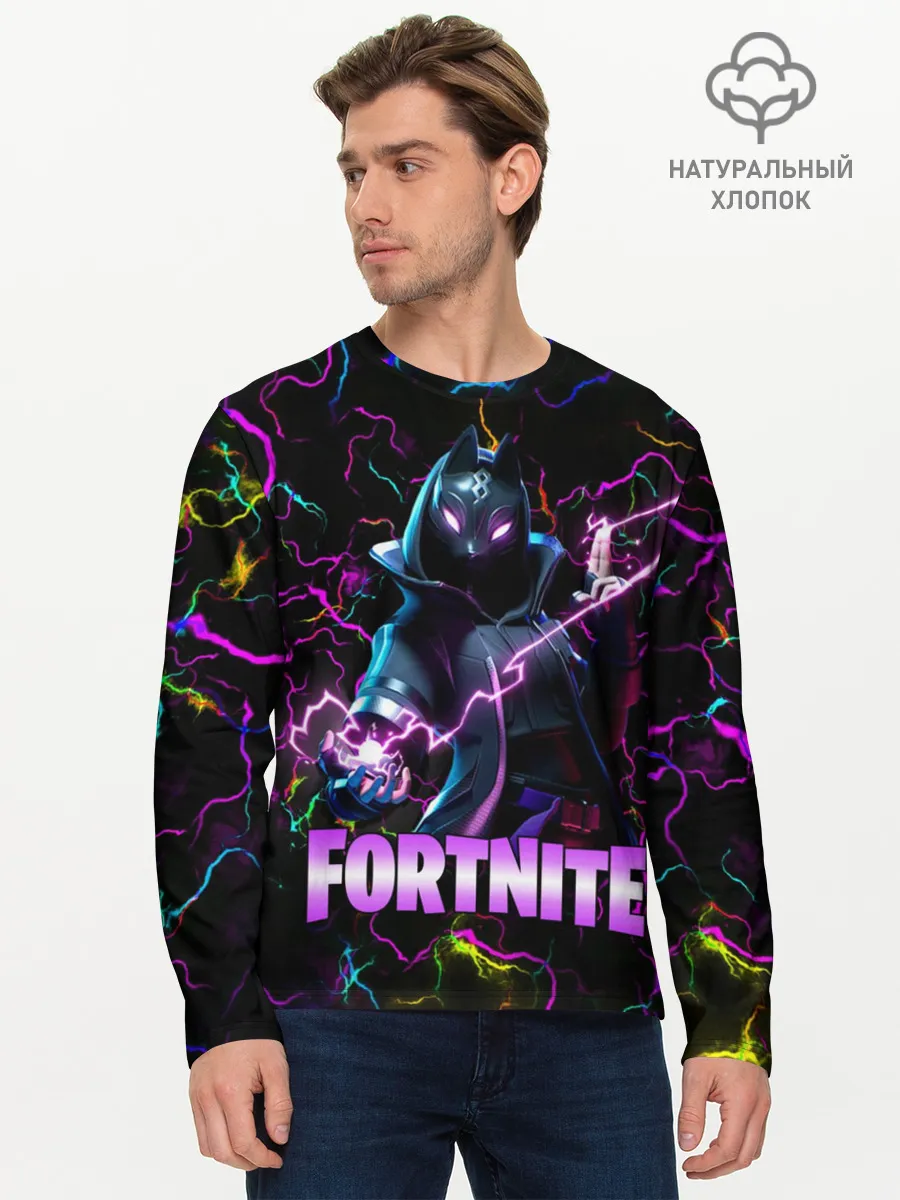 Мужской лонгслив базовый / Fortnite | Молнии