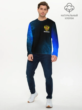 Мужской лонгслив базовый / RUSSIA / РОССИЯ