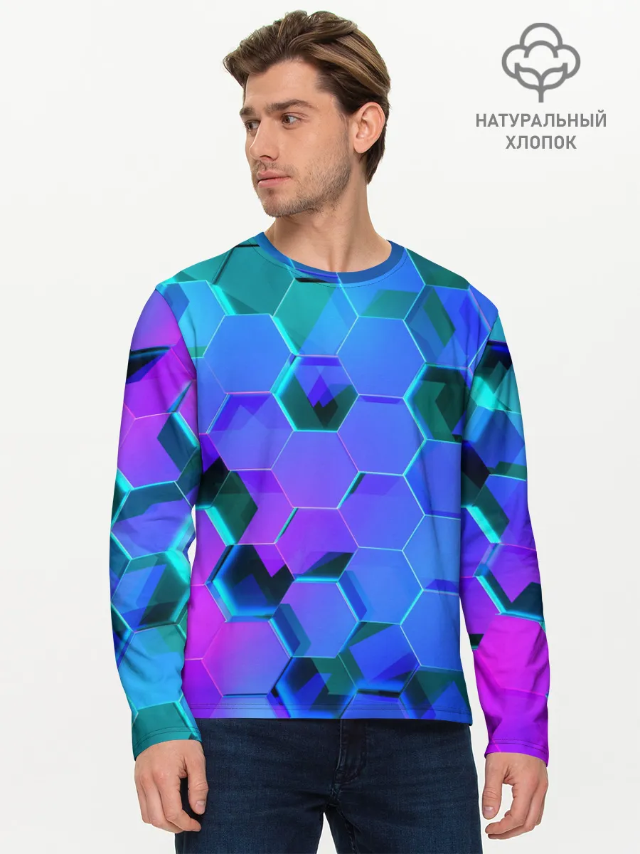 Мужской лонгслив базовый / Geometry