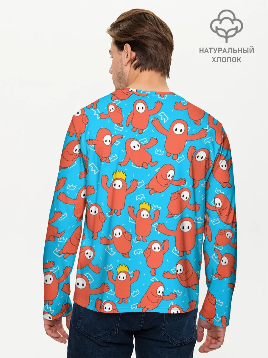 Мужской лонгслив базовый / Fall guys red