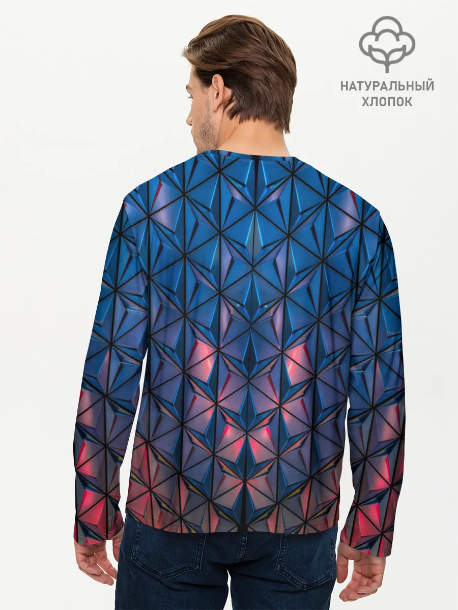Мужской лонгслив базовый / Геометрический принт