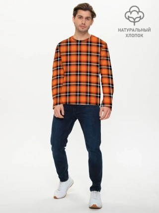 Мужской лонгслив базовый / Шотландская клетка