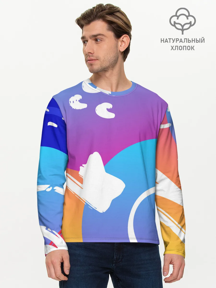 Мужской лонгслив базовый / Градация цвета