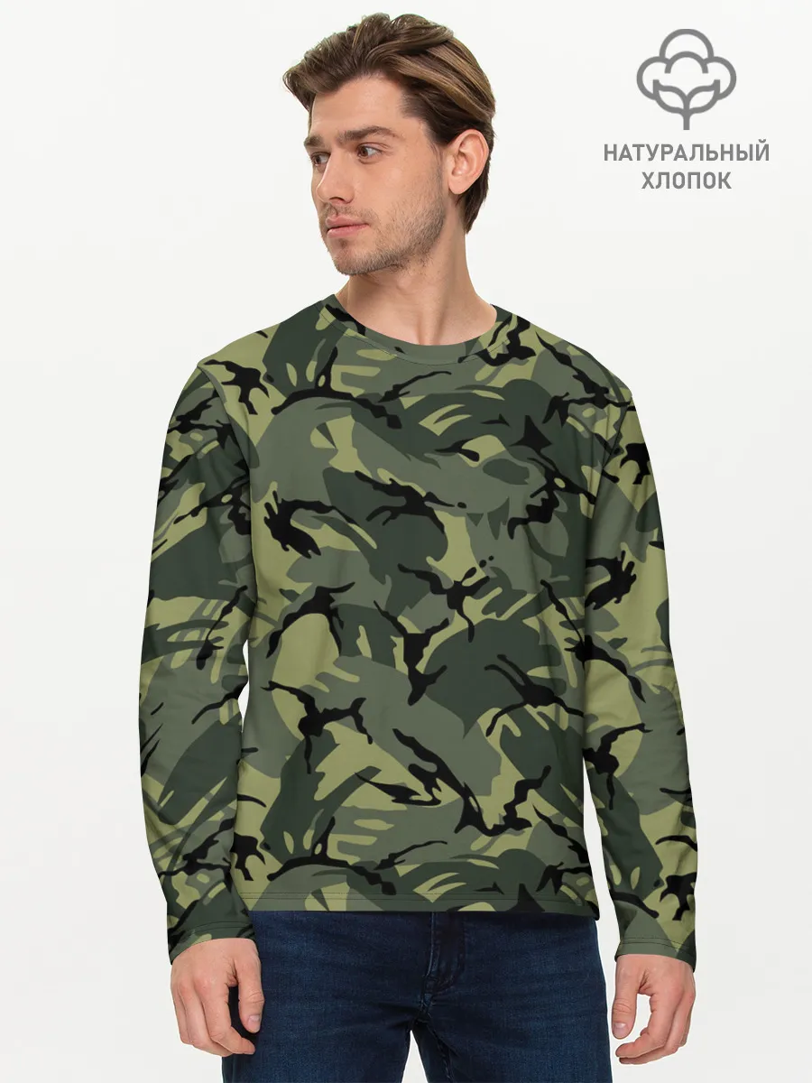 Мужской лонгслив базовый / Камуфляж