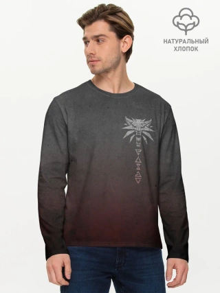 Мужской лонгслив базовый / Эмблема Ведьмак