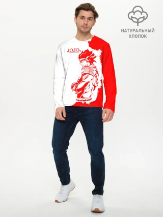 Мужской лонгслив базовый / Хамон красный