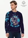 Мужской лонгслив базовый / Дзётаро синие брызги