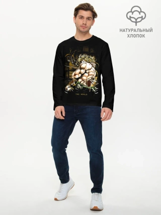 Мужской лонгслив базовый / Джонатан на черном