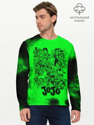 Мужской лонгслив базовый / Джоджо герои зеленый дым
