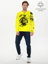 Мужской лонгслив базовый / Джонатан на желтом брызги