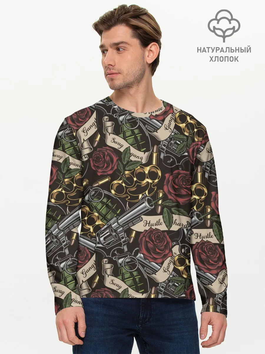 Мужской лонгслив базовый / старая школа