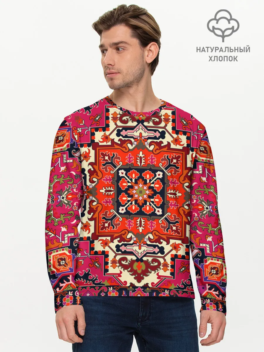 Мужской лонгслив базовый / Бордовый ковер