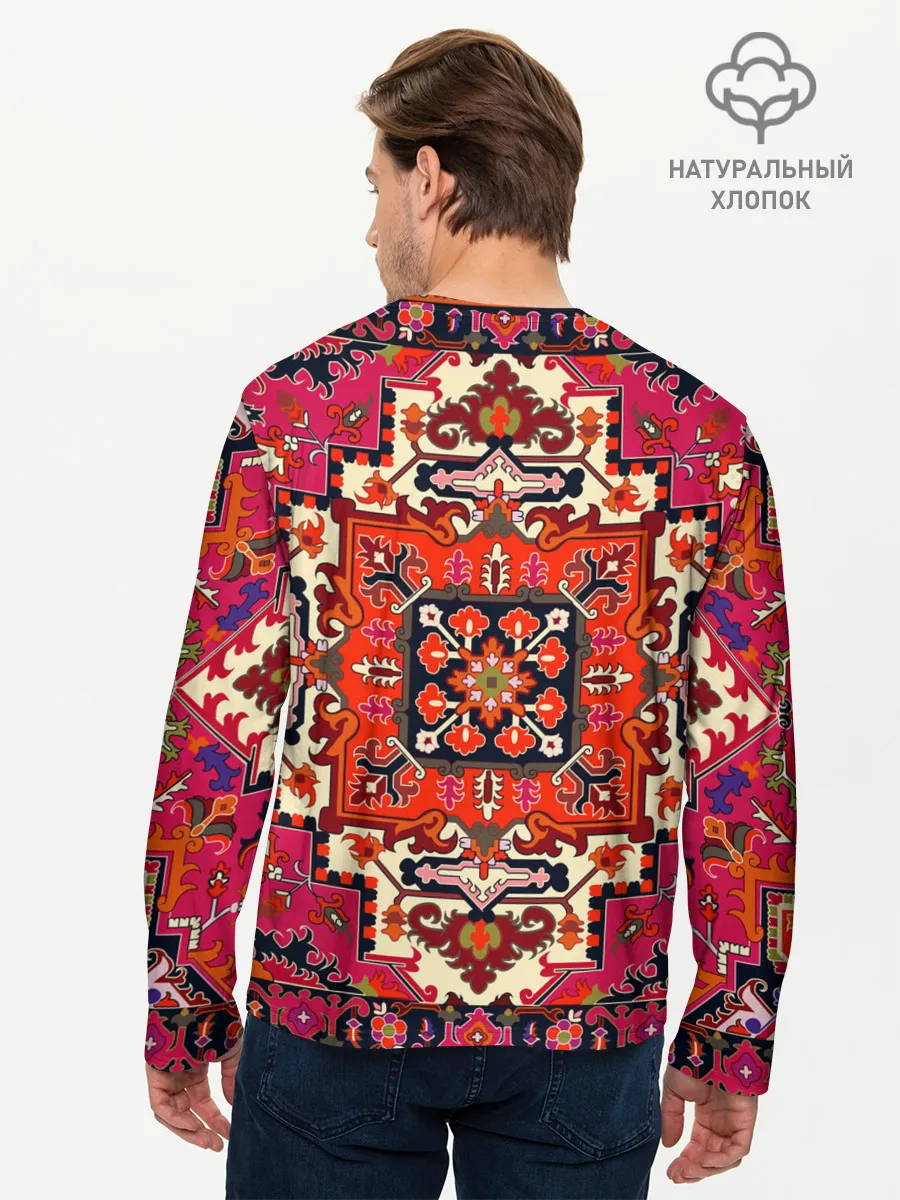 Мужской лонгслив базовый / Бордовый ковер